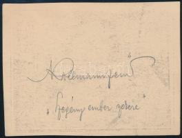 Kertes-Kollmann Jenő (1904-1974): Ünnepi-újévi rajz, 1960. Akvarell, tus, karton, jelzett. 15x10 cm....