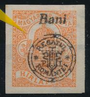 Nagyvárad 1919 Hírlapbélyeg koronás vízjellel és lemezhibával a felülnyomatban / with crown watermark and plate variety Signed: Bodor