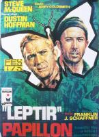 cca 1973 Pillangó (Papillon), főszereplő: Steve McQueen, Dustin Hoffman, filmplakát, papír, hajtásnyomokkal, kisebb lapszéli sérülésekkel, 68,5x49 cm