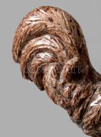 Zsolnay kakasfigurás épületdísz / kályhadísz pár. Folyatott mázas samottos kerámia, jelzett, 1-1 lep...