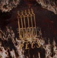 Zsolnay kakasfigurás épületdísz / kályhadísz pár. Folyatott mázas samottos kerámia, jelzett, 1-1 lep...