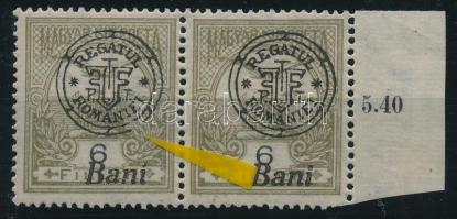 Nagyvárad 1919 Arató 6f pár lemezhibával / pair with plate variety Signed: Bodor
