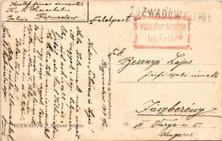 1917 Rozwadów, Spalone miasto / WWI K.u.K. military, burnt city, main square after battle + "RO...