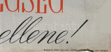 Vilnrotter Miklós (-): A tuberkolózis fertőző betegség, 1950-es évek. Plakát, papír, jelzett a plaká...