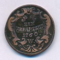 1760W 1kr Cu "Mária Terézia" T:VF patina