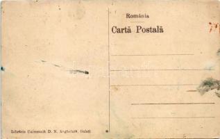 Galati, Galatz; Debarcaderul M.F.R. / port with steamship (pinhole)