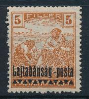 Nyugat-Magyarország III. 1921 Arató 5f próbanyomat / proof. Sign: Bodor (betapadás / gum disturbance)