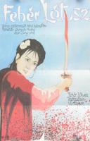 1985 Fehér Lótusz c. kínai film moziplakátja, Bp., Offset-ny., feltekerve, szakadással, 81x56 cm