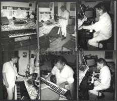 Benkő László (1943-2020) zenész, billentyűs, az Omega együttes tagjának házi stúdiója, 14 db fotó, k...