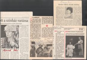 Békés Itala, Perczel Zita, Muráti Lili, Schütz Ila, Szemes Mari, Jancsó Adrienne aláírása újságkivágásokon