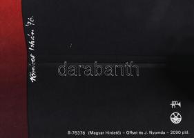 1976 Kőmíves István (1949-2007): Narancsszínű tüzek éjszakája, filmplakát / moziplakát, ofszet, papí...