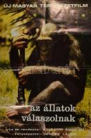 1979 Az állatok válaszolnak, filmplakát, ofszet, papír, jelzett a nyomaton (Vancsa-Sárközy), Offset és Játékkártya Nyomda, hajtásnyomokkal, kisebb lapszéli szakadással, 81,5x56,5 cm