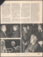 Kozák András, Kálmán György, Szabó Sándor, Gábor Miklós aláírása újságlapokon