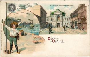 Odesa, Odessza, Odessa; Rue Richelieu, Petit Fontan. Leonhardi's Tinten ink advertisement card. Verlag v. Aug. Leonhardi. Lith. u. Druck v. Kutzner &amp; Berger Art Nouveau, litho (EK)