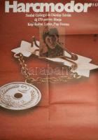 Mayer Gyula (1942-2002): Harcmodor, 1980. Filmplakát, ofszet, papír, jelzett a plakáton, hajtásnyomokkal, 79x56 cm