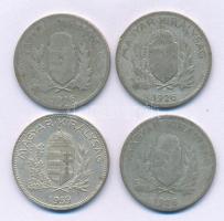 1926-1939. 1P Ag (4x) T:XF-F patina Adamo P6