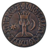Varga Miklós (1928-) 1965. "Sigillum Civitatis Miskolz / 600 éves Miskolc 1365-1965" kétoldalas, öntött bronz emlékérem, filc tokkal (90mm) T:AU