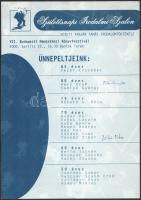 Születésnap Irodalmi Szalon emléklapjai aláírásokkal:Somlyó György, Bodor Pál, Bella István, Tüskés Tibor, stb.