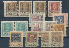 Értékpapír forgalmi adó 14 db bélyeg, közte párok