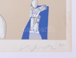 Würtz Ádám (1927-1994): Egy modell életrajza, 1988. Szitanyomat, papír, jelzett. Lapszéli elszíneződ...