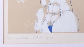 Würtz Ádám (1927-1994): Egy modell életrajza, 1988. Szitanyomat, papír, jelzett. Lapszéli elszíneződ...