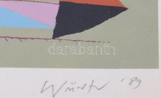 Würtz Ádám (1927-1994): Malmozók, 1989. Szitanyomat, papír, jelzett. Számozott (38/100). Üvegezett k...