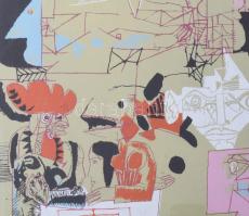 Würtz Ádám (1927-1994): Malmozók, 1989. Szitanyomat, papír, jelzett. Számozott (38/100). Üvegezett k...