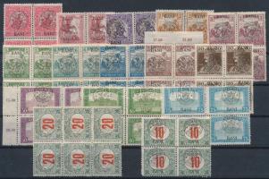 Kolozsvár 1919 15 db összefüggés, főleg négyestömbök, stecklapon / units Signed: Bodor