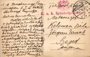 1918 Skopje, Üsküb, Ueskueb; Eine Moschee / mosque + "K.u.k. Bahnhofkommando" " Deuts...