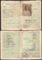 1925-1957 Horváth Gyula és Gyuláné 3 db útlevele (kettő Magyar Királyság, egy Magyar Népköztársaság által kiállított), sok bejegyzéssel, az egyik fénykép nélkül