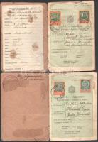 1925-1957 Horváth Gyula és Gyuláné 3 db útlevele (kettő Magyar Királyság, egy Magyar Népköztársaság ...