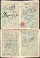 1925-1957 Horváth Gyula és Gyuláné 3 db útlevele (kettő Magyar Királyság, egy Magyar Népköztársaság ...