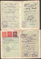 1925-1957 Horváth Gyula és Gyuláné 3 db útlevele (kettő Magyar Királyság, egy Magyar Népköztársaság ...