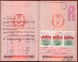 1925-1957 Horváth Gyula és Gyuláné 3 db útlevele (kettő Magyar Királyság, egy Magyar Népköztársaság ...