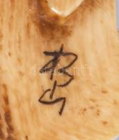 Antik japán csont netsuke - Kabuki színész. Faragott elefántcsont, jelzett, cca 19. sz második fele,...