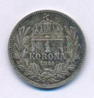 1915KB 1K Ag "Ferenc József" T:XF patina Adamo K5.1