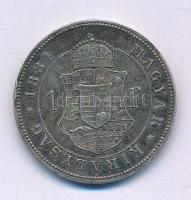 1884KB 1Ft Ag "Ferenc József / Barokk címer" T:XF patina, ph. Adamo M15