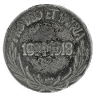 1929. "Magyar Háborús Emlékérem" ezüstözött hadifém kitüntetés miniatűrje mellszalag és fül nélkül T:VF Hungary 1929. "Hungarian Commemorative War Medal" silver plated war metal decoration miniature without ribbon and ear C:VF NMK 419