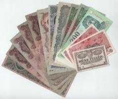 Vegyes, 14db-os magyar bankjegy tétel, benne: 1916-2001. (2x)1K + 20f + 200Ft + (2x)10P + 20P + 50P + (4x)100P + 1000P + 10000P T:VG-UNC