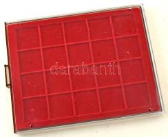 LINDNER "Münzenbox" érmetartó tálca, műanyag fedővel. Használt, rendkívül jó állapotban.