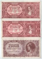 1946. (2x)100000BP + 10000BP T:F ragasztónyomosak