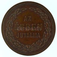 1872. "Kecskeméti Ipar- Mű- Kiállítás / Az érdem jutalma" kétoldalas vert bronz érdemérem ...