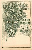 Ungarn's Raritäten / Magyar bélyegritkaságok. Hungaria bélyegkereskedés kiadása / Hungarian stamp rarities. Art Nouveau, floral s: Lehnert