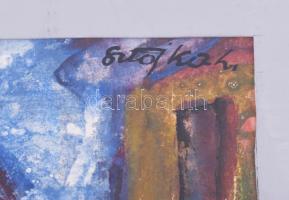 Sztojka László (1910-1971): Kolozsvári házak. Vegyes technika, papír, jelzett. Üvegezett keretben, 4...