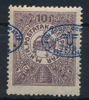 Debrecen I. 1919 Postatakarék eltolódott kék felülnyomással (30.000) / Mi 6b with shifted blue overprint Sign: Bodor