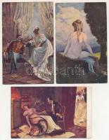 21 db RÉGI festmény reprodukciós képeslap / 21 pre-1945 painting reproduction art postcards