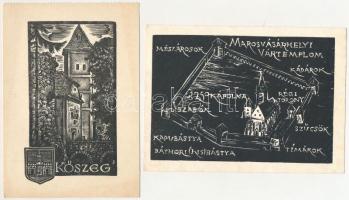 12 db MODERN metszet reprodukciós képeslap / 12 modern engraving art postcards