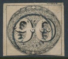 1843 Mi 3 (Mi EUR 1.700,-) (papírelvékonyodás / thin paper)