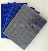 4db-os nagyméretű (238x313mm) éremtartó tálca tétel, összesen 144 férőhellyel, használt, de jó állapotban