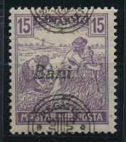 Nagyvárad 1919 Arató 15f elcsúszott felülnyomattal / with shifted overprint Signed: Bodor